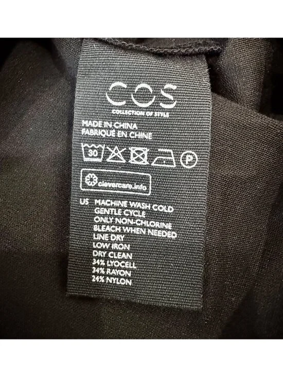 Excellent Condition COS Ripple Jersey Dress Black size XS - Picture 6 of 7